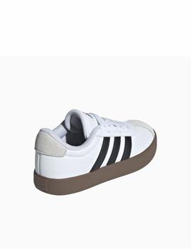 Zapatilla Adidas K VL Court 3.0 Blanco/Negro