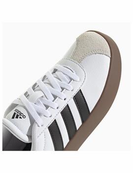 Zapatilla Adidas K VL Court 3.0 Blanco/Negro