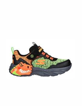 Zapatilla Skechers PS Lights Dino BKOR