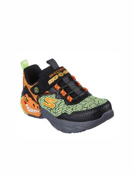 Zapatilla Skechers PS Lights Dino BKOR