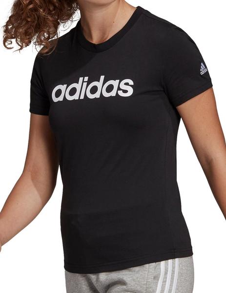 Mediar Administración la nieve Camiseta Adidas Loungewear Essential Slim Logo Mujer Neg