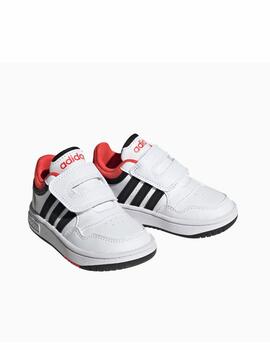 Zapatilla Adidas Hoops 3.0 CF I Blanco/Negro/Rojo