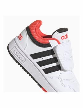 Zapatilla Adidas Hoops 3.0 CF I Blanco/Negro/Rojo