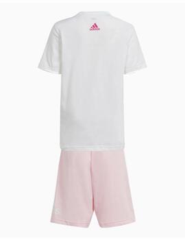 Conjunto Adidas LK BL CO T Blanco/Rosa