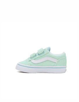  Zapatilla Vans TD Old Skool V Glitter Azul Pastel