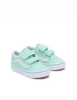  Zapatilla Vans TD Old Skool V Glitter Azul Pastel