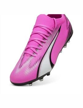 Bota Puma M Ultra Match MG Rosa/Blanco