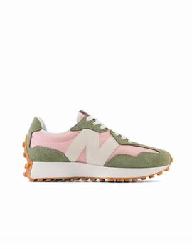 Zapatilla New Balance W 327FT Verde/Rosa