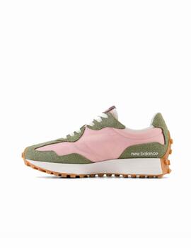 Zapatilla New Balance W 327FT Verde/Rosa