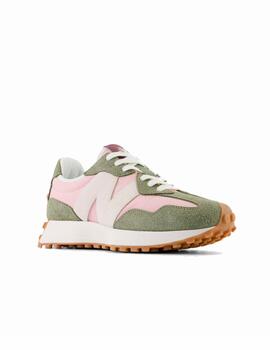 Zapatilla New Balance W 327FT Verde/Rosa