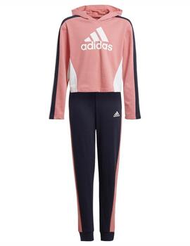 Chandal Adidas G Hooded Crop Rosa/Azul