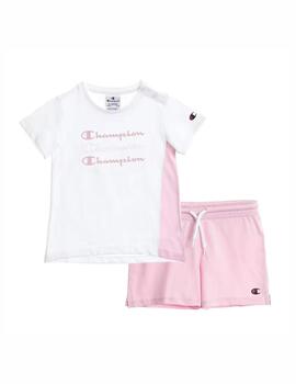 Conjunto Champion Bebé Blanco/Rosa