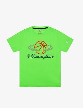 Camiseta Champion Niño Balon Basket Verde