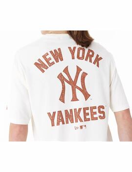 Camiseta NE MLB Wordmark NY Yankees Beige