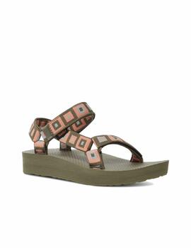 Sandalia Teva W Midform Universal RRSQ Verde/Coral