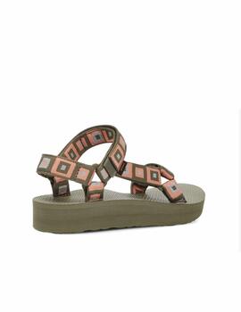 Sandalia Teva W Midform Universal RRSQ Verde/Coral