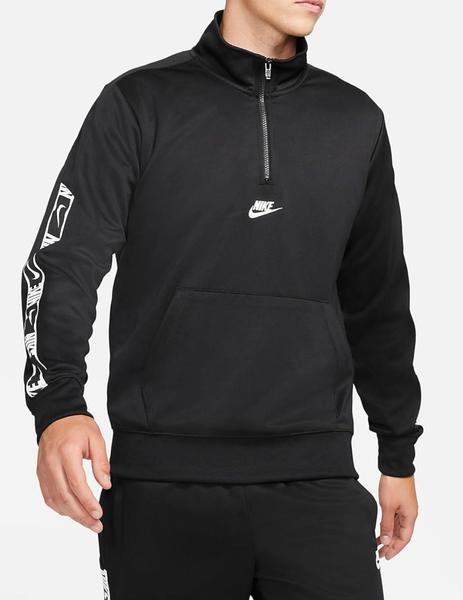 Nike media Cremallera Hombre Negro