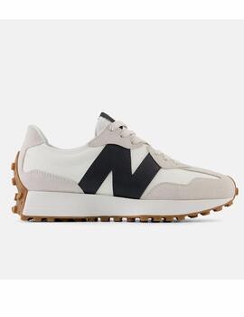 Zapatilla NB 327 W Piel Blanca/Negra