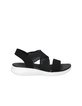 Sandalia Skechers W Ultra Flex Neon Star BLK Negra para muje