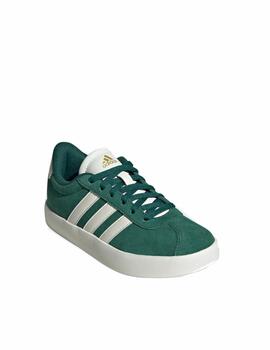 Zapatilla Adidas K VL Court 3.0 Verde/Blanco