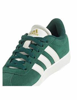 Zapatilla Adidas K VL Court 3.0 Verde/Blanco