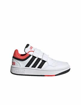 Zapatilla Adidas Hoops 3.0 CF C Blanco/Negro/Rojo