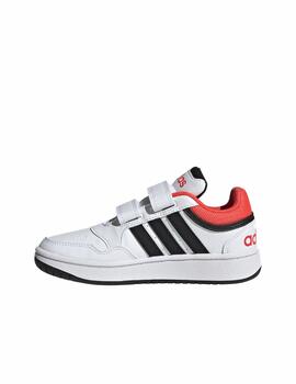 Zapatilla Adidas Hoops 3.0 CF C Blanco/Negro/Rojo