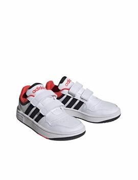 Zapatilla Adidas Hoops 3.0 CF C Blanco/Negro/Rojo