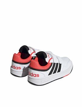 Zapatilla Adidas Hoops 3.0 CF C Blanco/Negro/Rojo