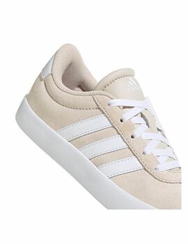 Zapatilla Adidas VL Court 3.0 K Beige/Blanco