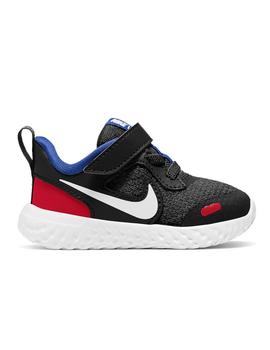 Zapatilla Nike Revolution Bebé Negro, rojo y azul