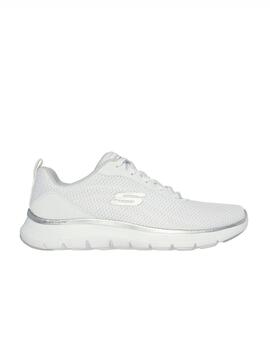 Zapatilla Skecher W Flex Appeal 5.0 Blanco/Plata