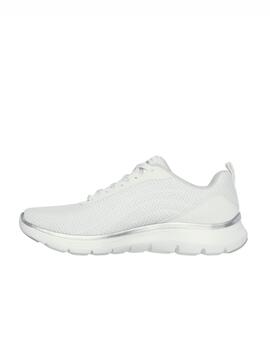 Zapatilla Skecher W Flex Appeal 5.0 Blanco/Plata