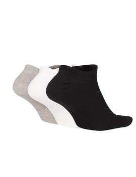 Calcetín Nike Invisible Light Gris/Blanco/Negro