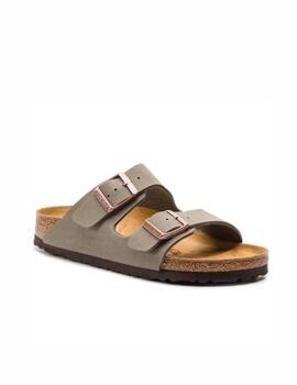 Sandalia Birkenstock W Arizona Nobuck Acero Horma Estrecha