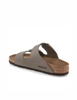 Sandalia Birkenstock W Arizona Nobuck Acero Horma Estrecha