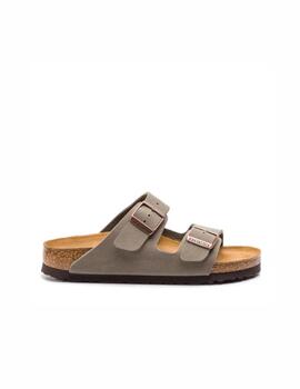 Sandalia Birkenstock W Arizona Nobuck Acero Horma Estrecha