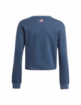 Sudadera Adidas Logo SWT Niña Marino/Rosa