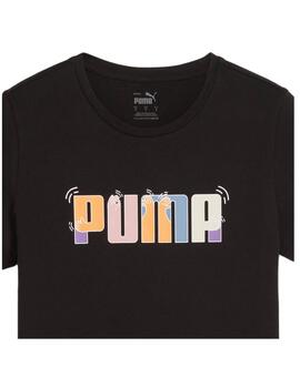 Camiseta Puma W ESS+ Graphic Negra/Multicolor