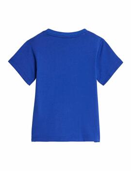 Conjunto Adidas Inf 3S Sport Azul/Negro