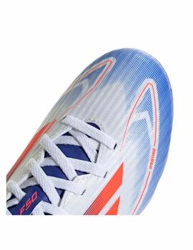 Bota Adidas J F50 League MG Blanco/Azul/Naranja