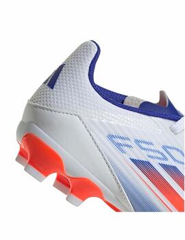 Bota Adidas J F50 League MG Blanco/Azul/Naranja
