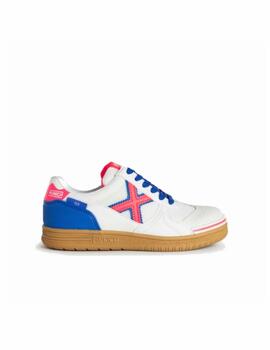 Zapatilla Munich G3 Kid Indoor 381 Blanco/Fluor