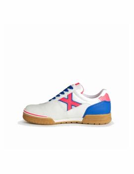 Zapatilla Munich G3 Kid Indoor 381 Blanco/Fluor