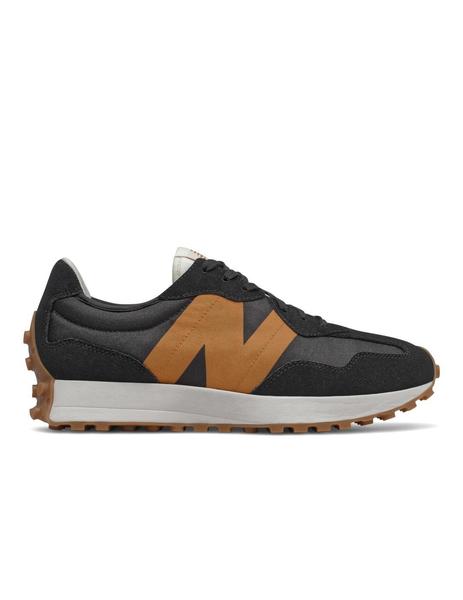 Zapatilla NB 327 Hombre Negro Naranja
