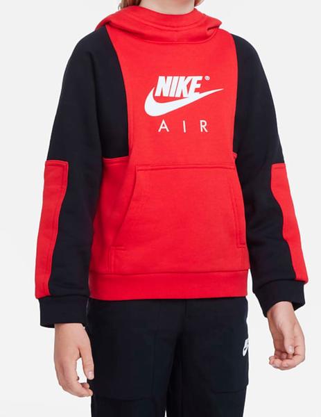 paquete Convencional Eliminar Sudadera Nike Capucha Niño Rojo Y Negro