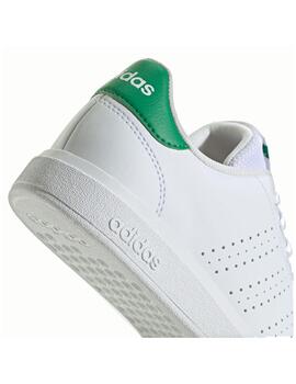 Zapatilla Adidas J Advantage Base 2.0 Blanco/Verde