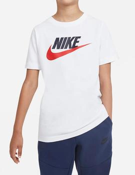 talento defecto Artista Camiseta Nike Sportswear blanca y roja para niños