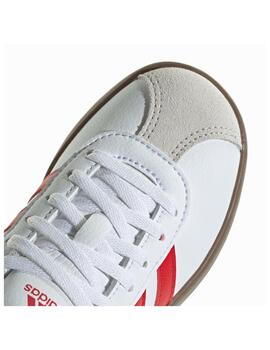 Zapatilla Adidas VL Court 3.0 K Blanca/Rojo/Gum