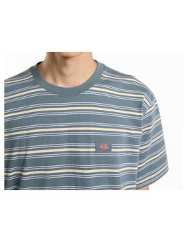Camiseta Dickies MN Lewistown Stripe Azul/Beige